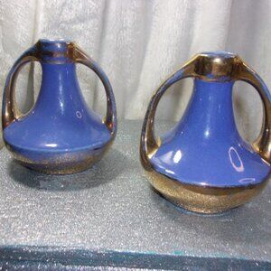 H-419  SET OF 2 MID CENTURY MODERN CALIFORNIA  PORCELAIN BUD VASES